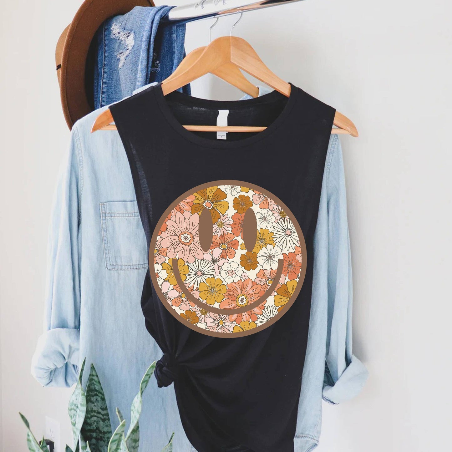 $10 Rack - Smile Women's Jersey Muscle Tank, Relaxed Fit, 100% Cotton