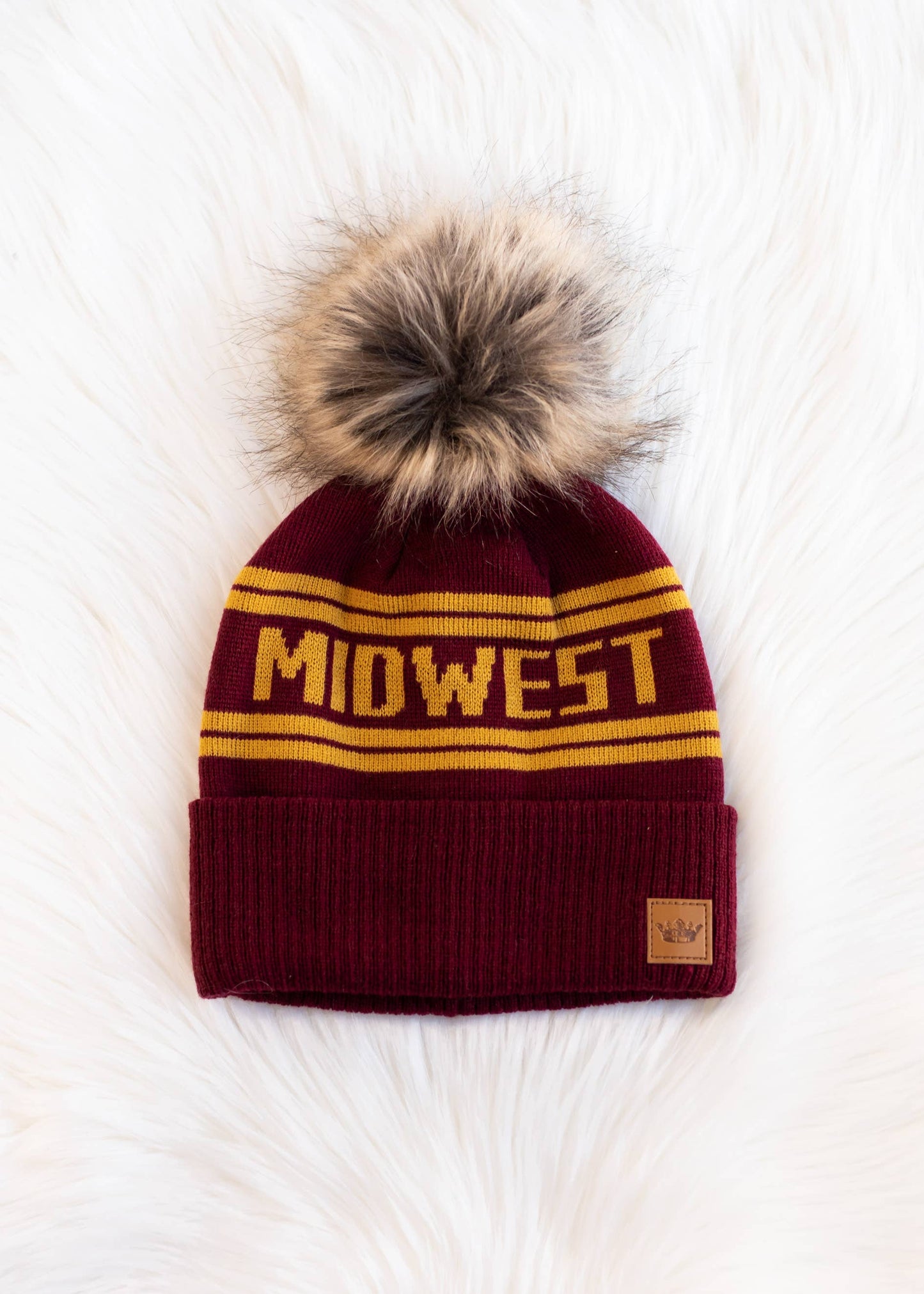 Maroon & Gold Midwest Pom Hat