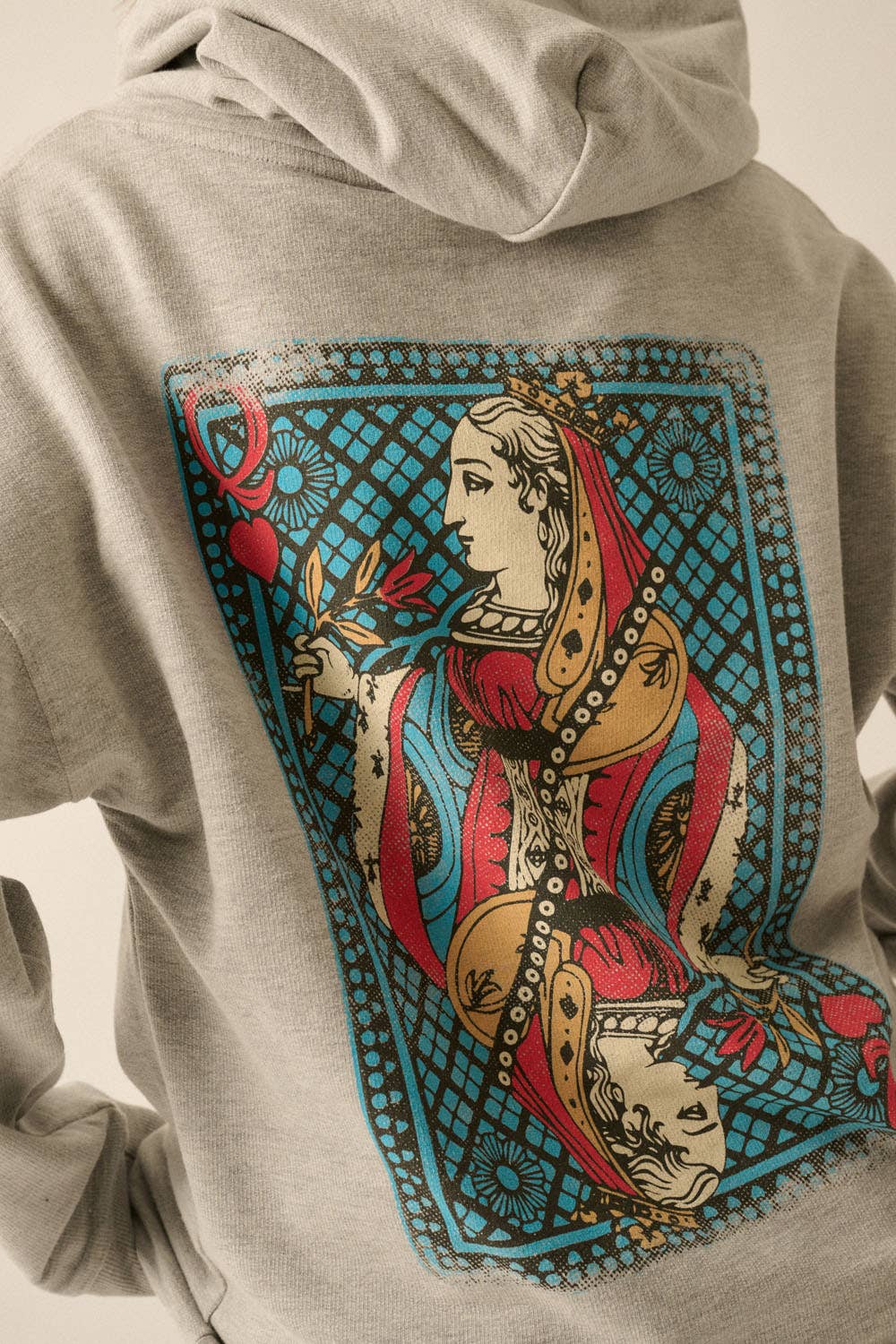 Queen of Hearts French Terry Graphic Hoodie