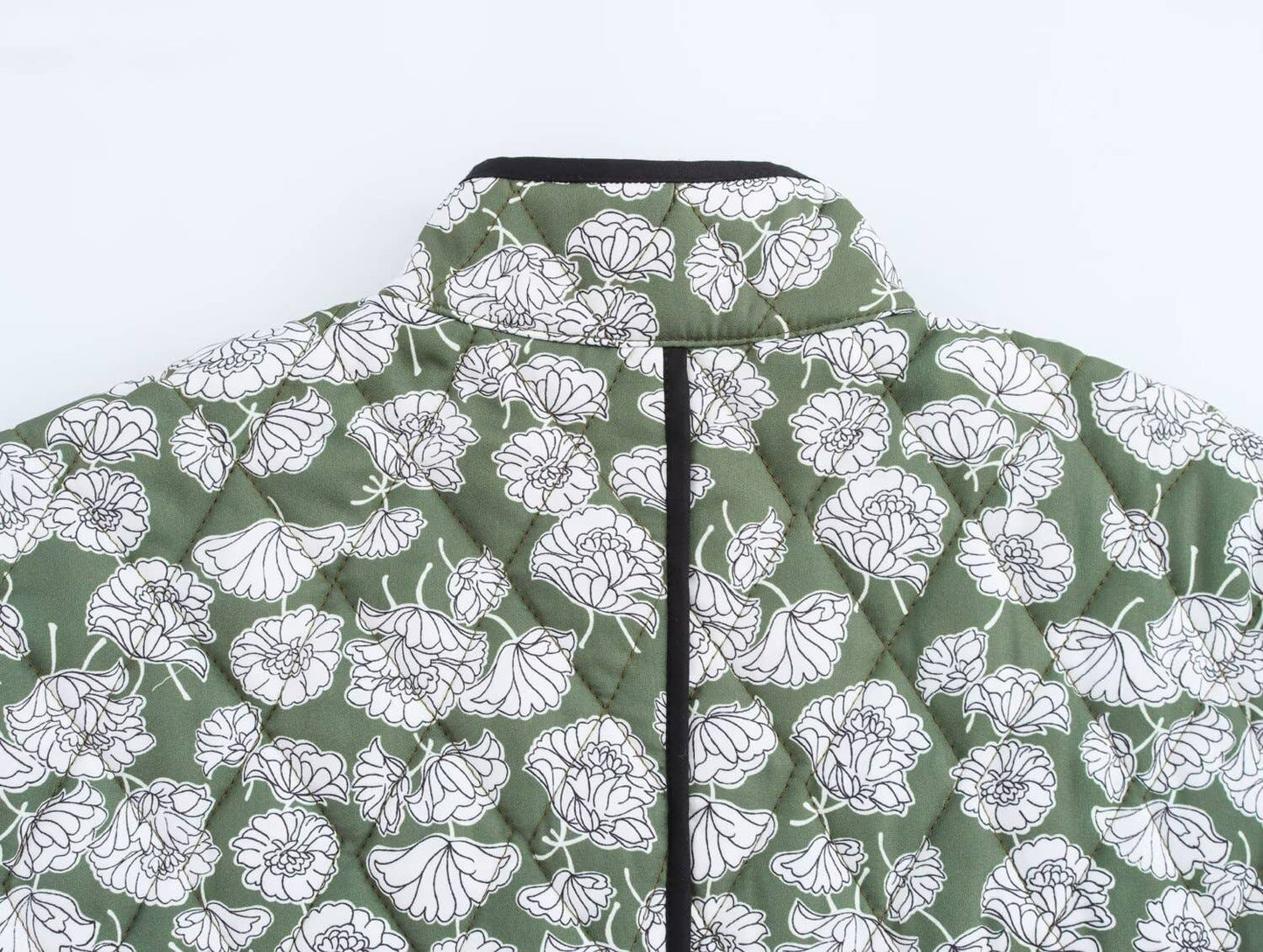 Multicolor Floral Print Quilted Jacket