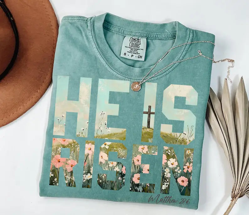 Sale - He is Risen Comfort Colors Graphic Tee T-shirt