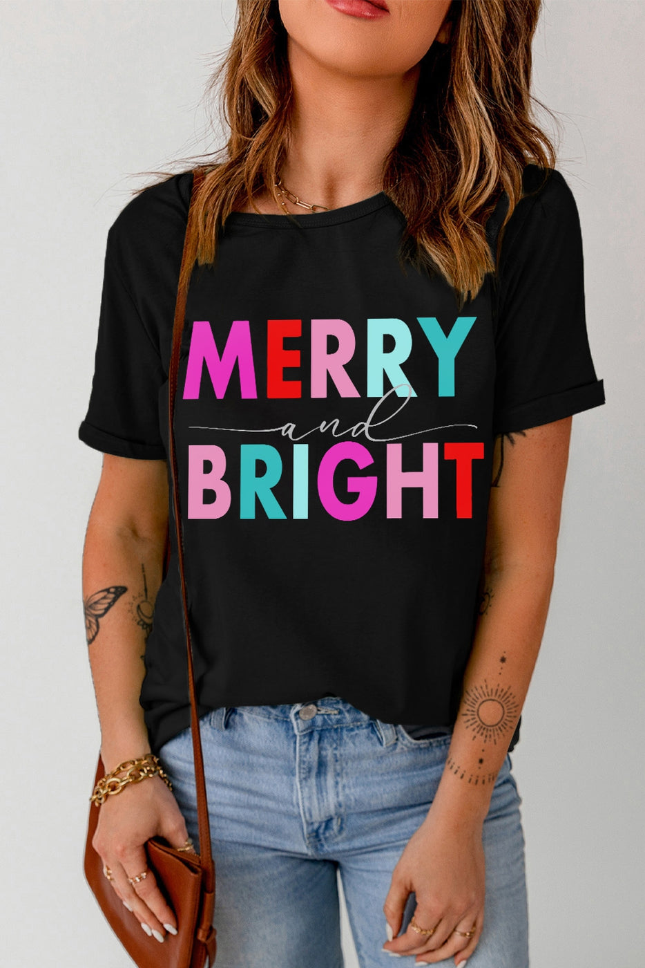 Sale - Merry and Bright Black Graphic Top