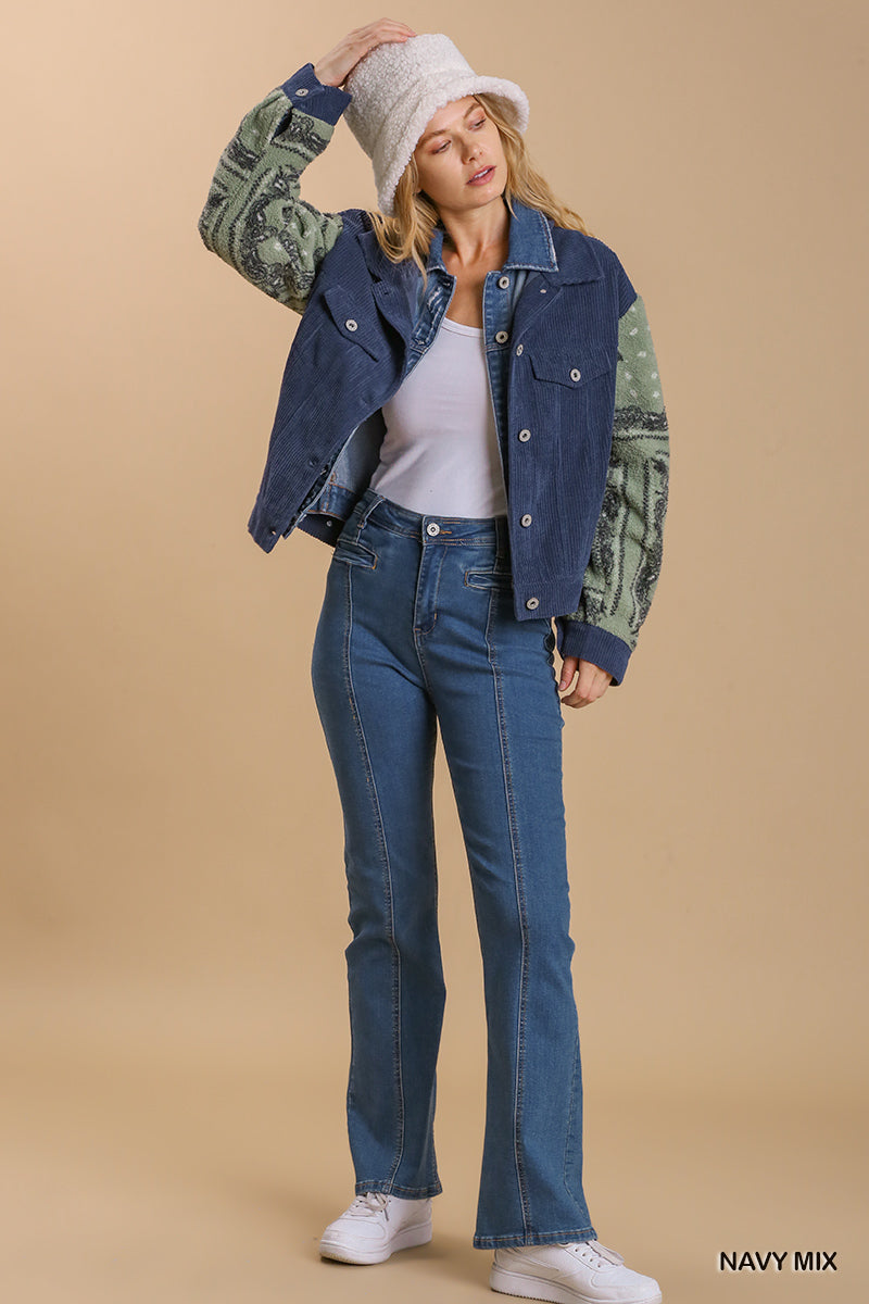 Navy Mix Corduroy Shacket