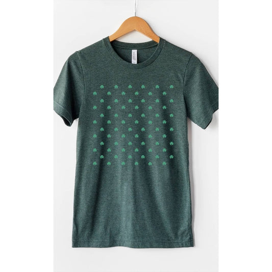 St Patricks Day Shamrock Grid Graphic Tee