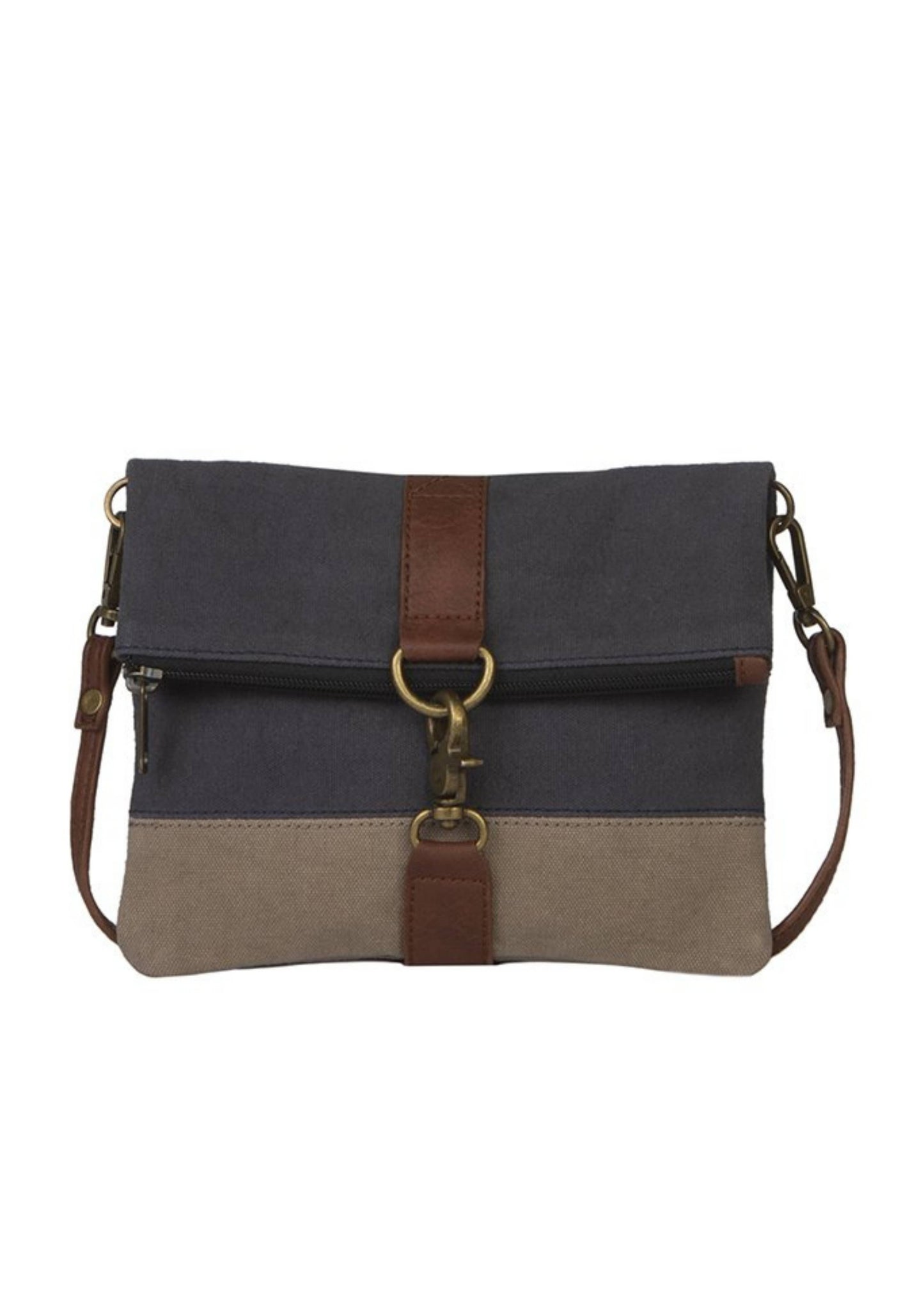 Finley Up-Cycled Canvas Fold-Over Crossbody