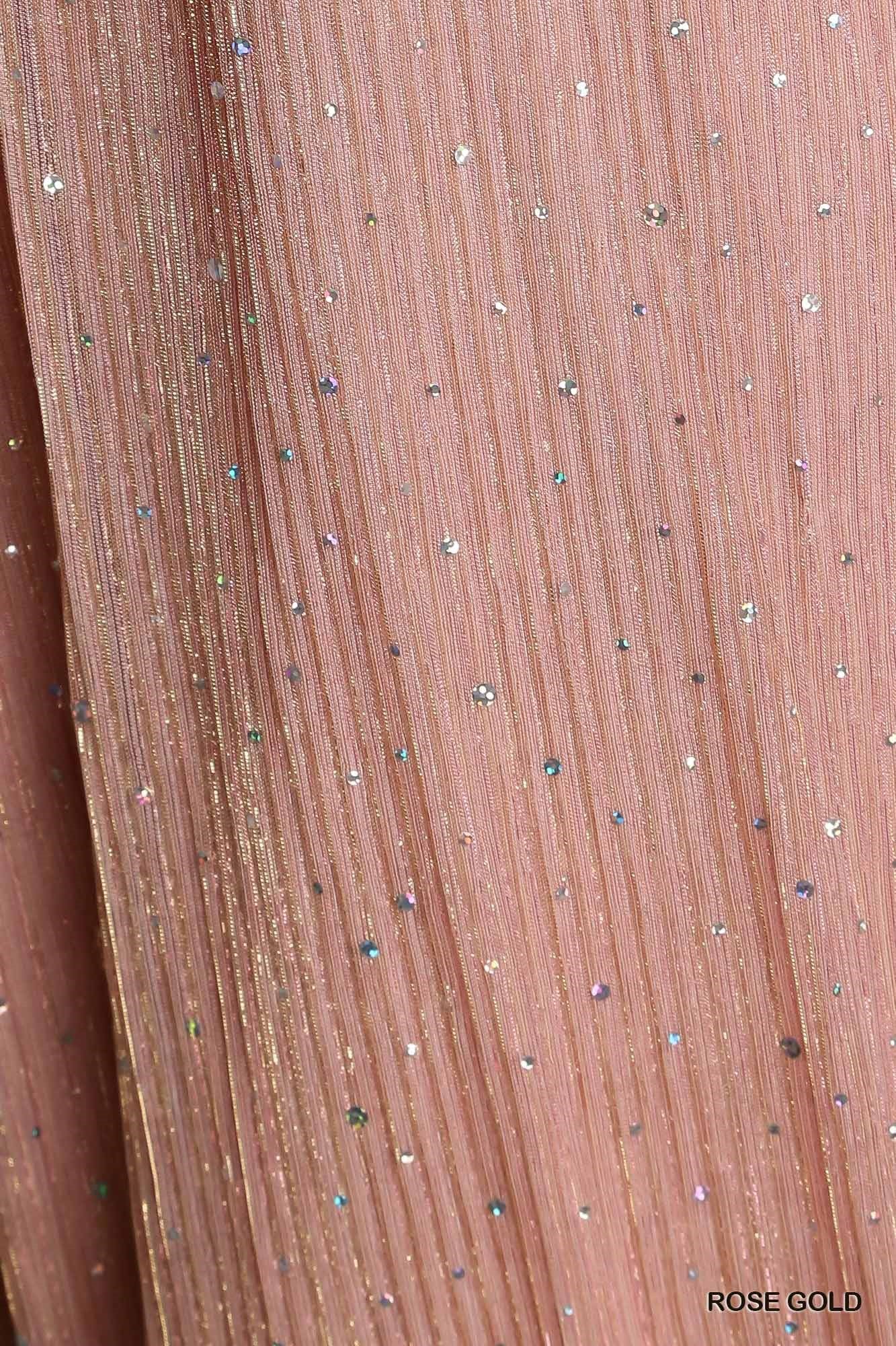 Rose Gold Shimmer Midi Skirt