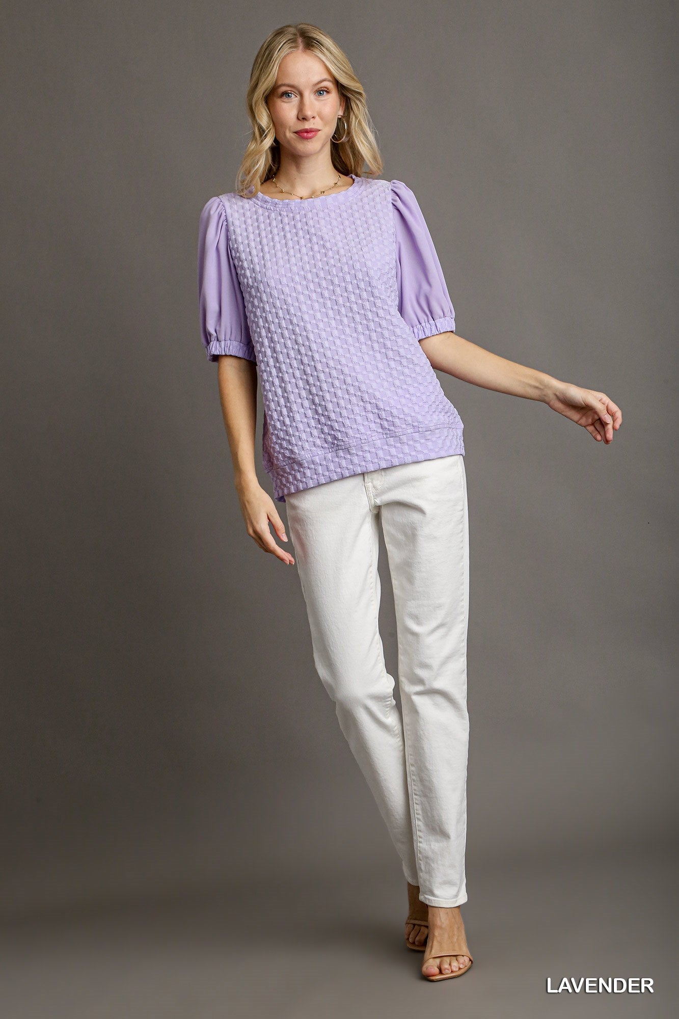 Lavender Jacquard Texture Top