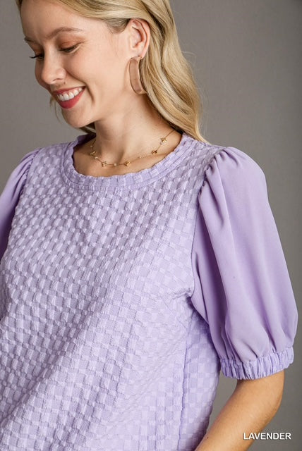 Lavender Jacquard Texture Top