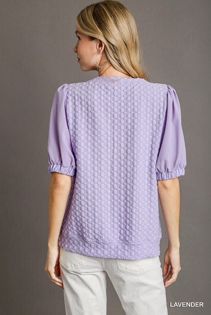 Lavender Jacquard Texture Top