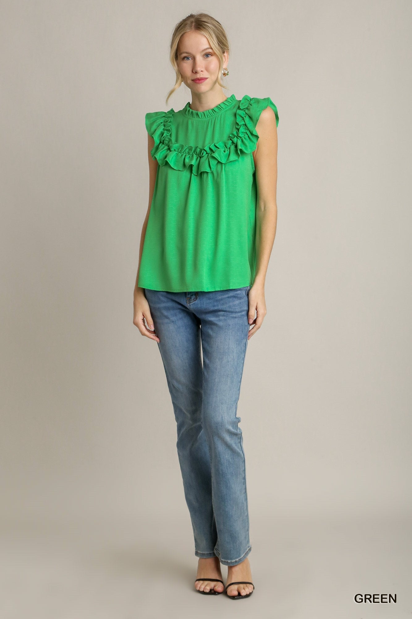 Sale - Green Ruffle Detailed Top