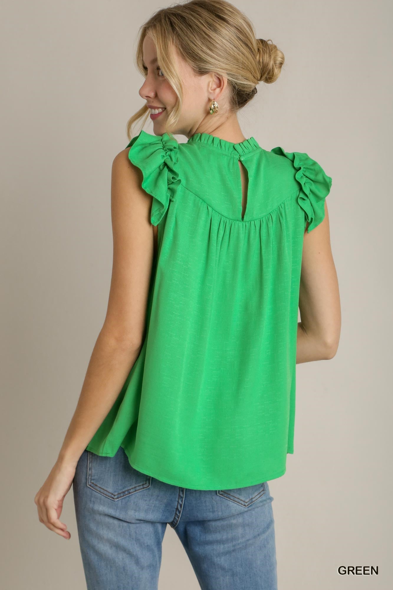 Sale - Green Ruffle Detailed Top