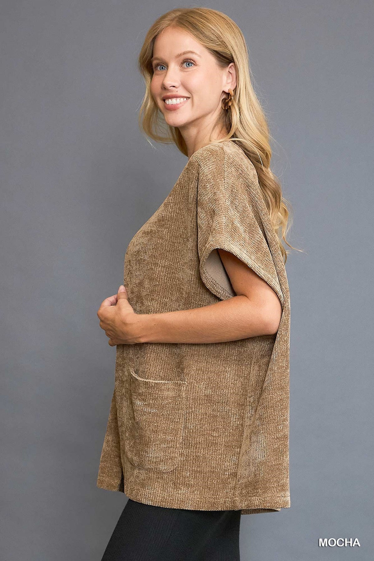 Mocha Open Front Knit Jacket