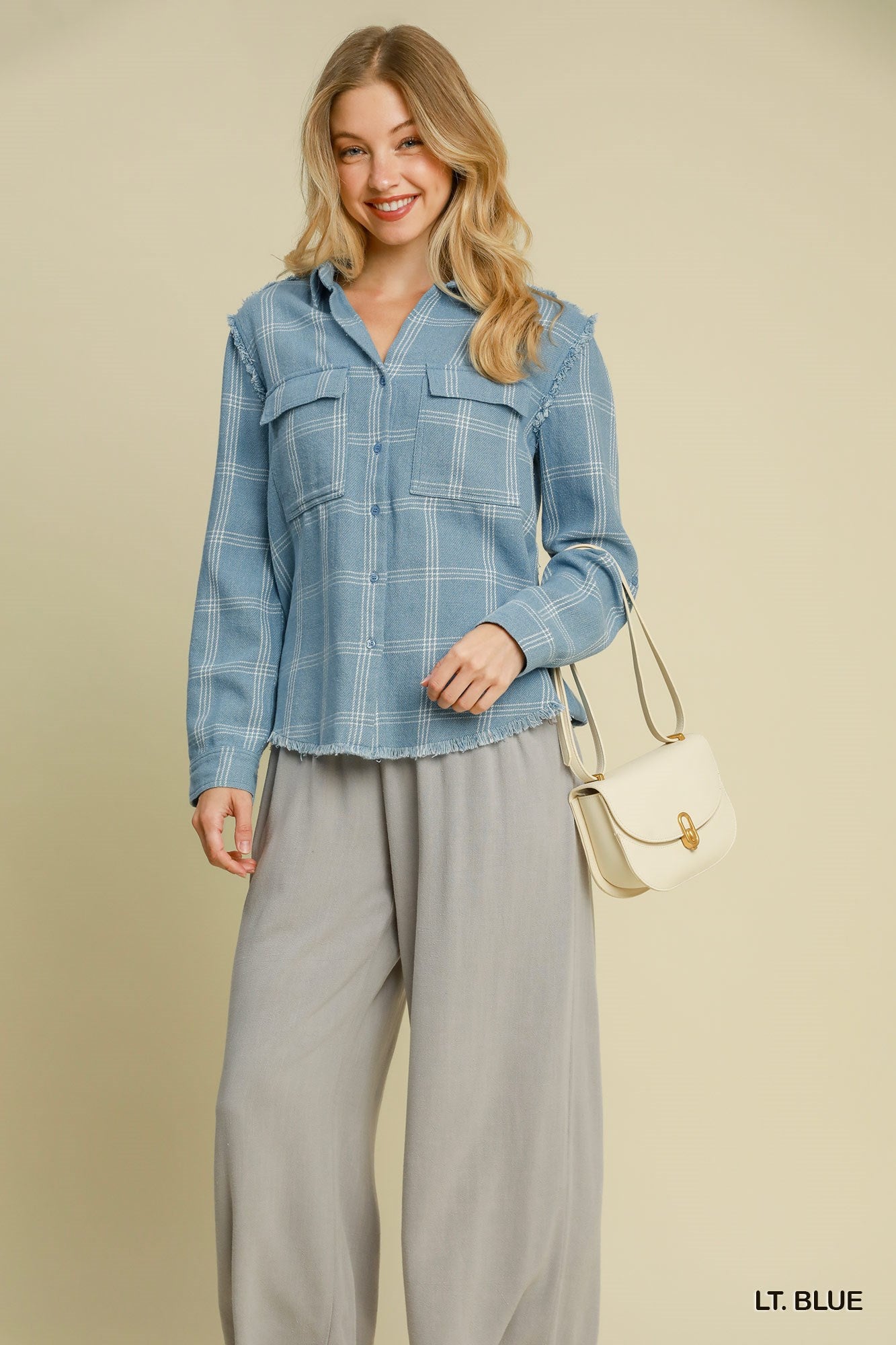 Light Blue Washed Utility Shirt Jacket