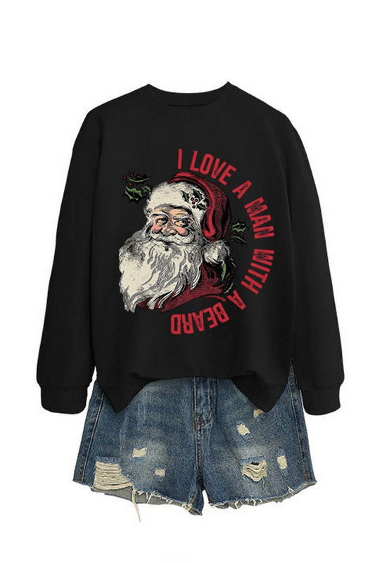 I Love a Man with a Beard Christmas Crew Neck Sweatshirt