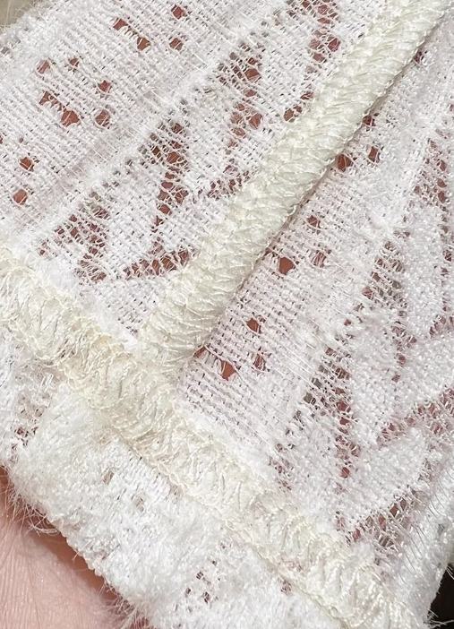 Beige Soft Knit Fluffy Texture Lace High Neck Layering Top