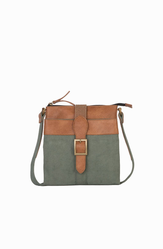 Intermix Up-Cycled Canvas Crossbody - Aegean