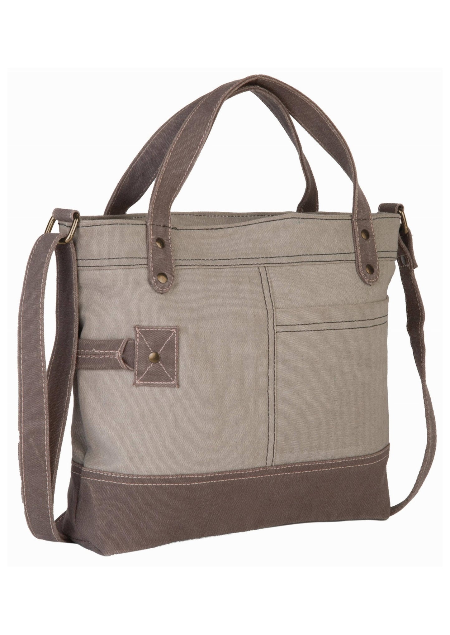 Jules Up-Cycled Canvas Women's Crossbody Bag - Ice Gray