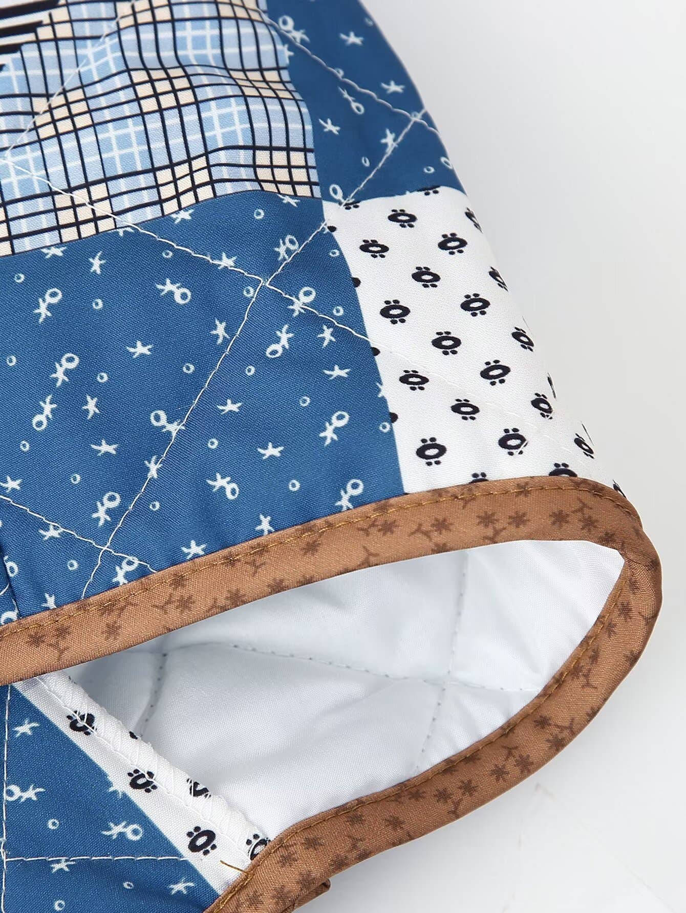 Indigo Nine Patch Quilted Cropped Jacket