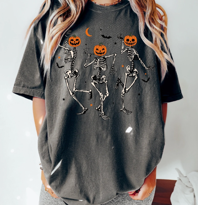 Sale - Dancing Skeleton Pumpkin Shirt