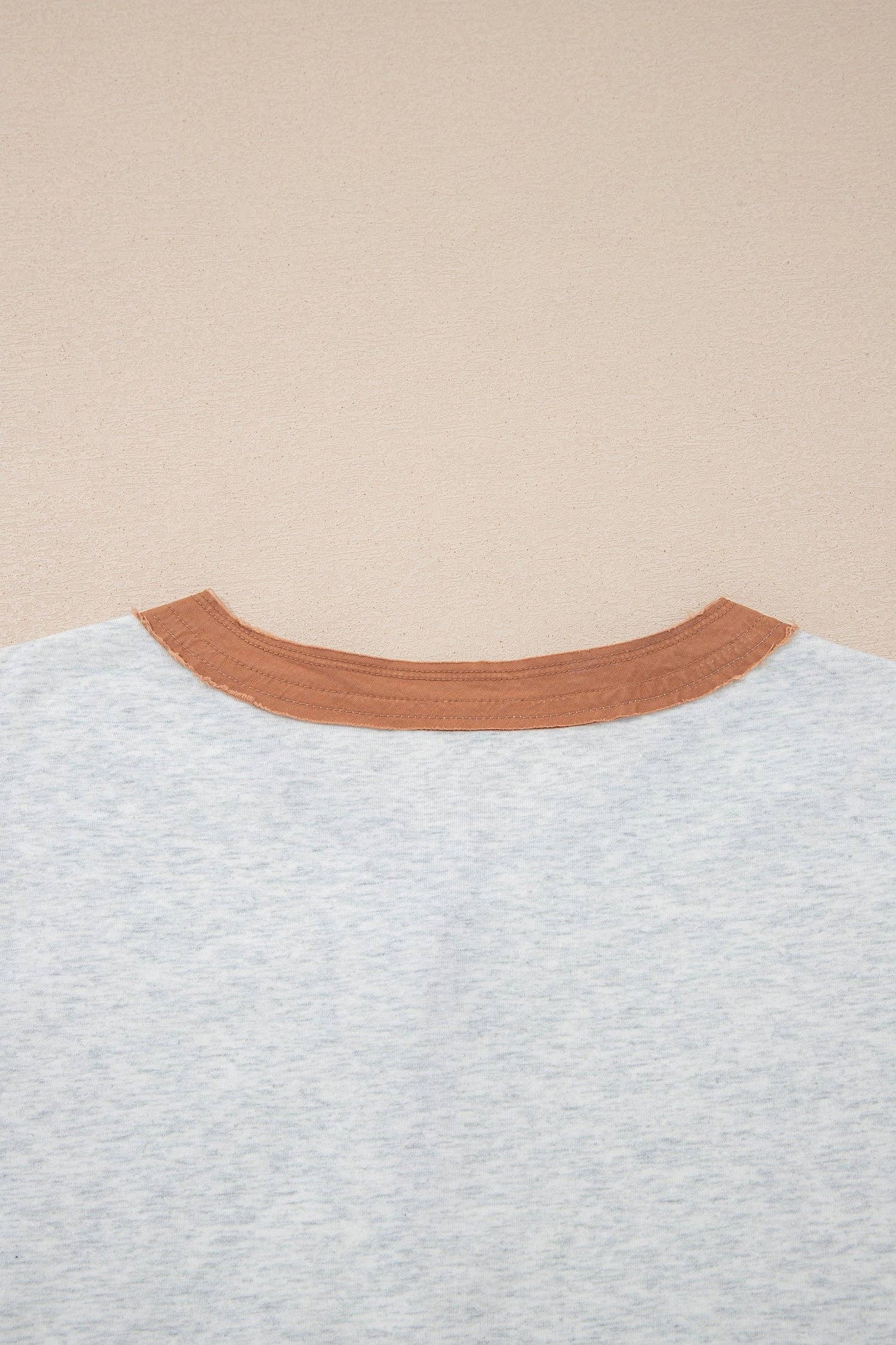 Short Sleeve Contrast Trim Button Henley Tee