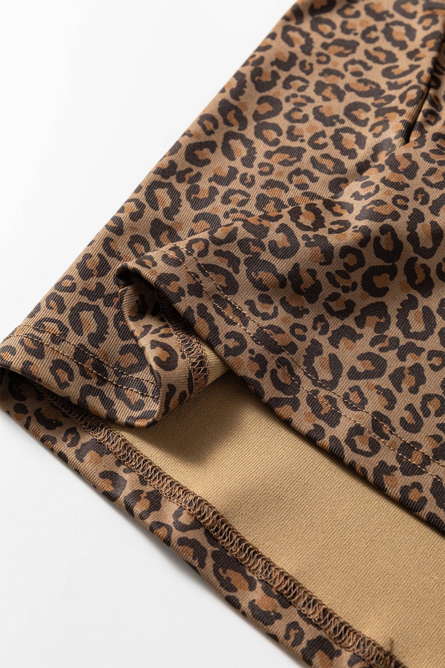 Western Leopard Print Crew Neck Casual Tee