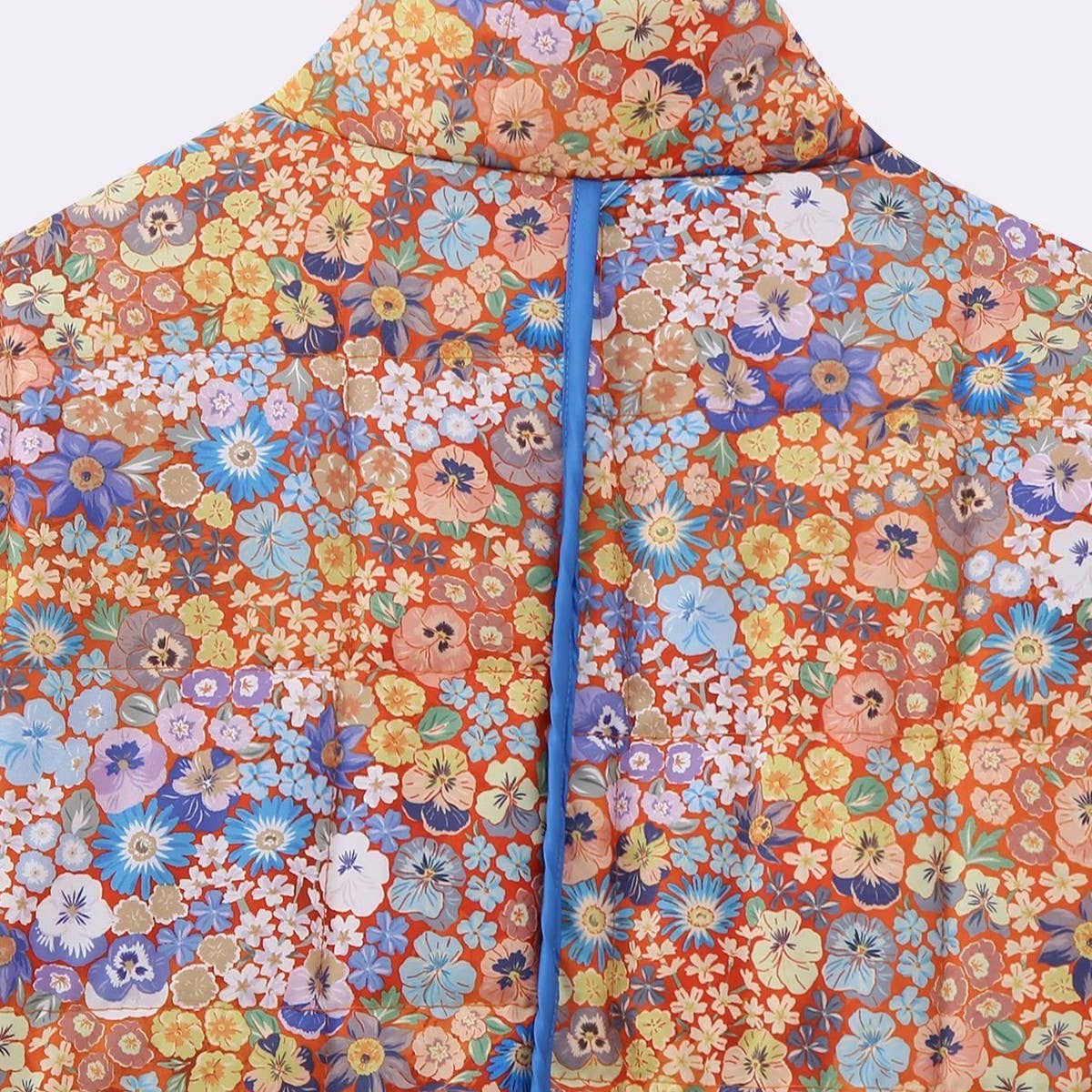 Orange Floral Quilted Jacket