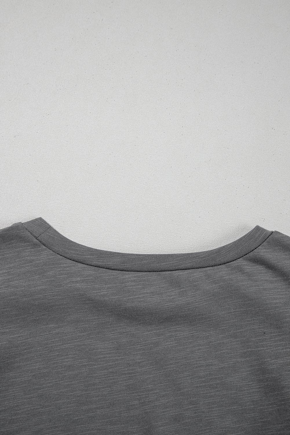 Dark Grey Ruffle Sleeve Casual Summer Top