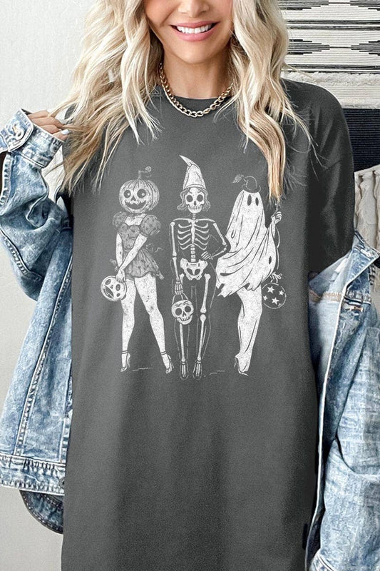 Charcoal Skeleton Besties Graphic Heavy Cotton Tee