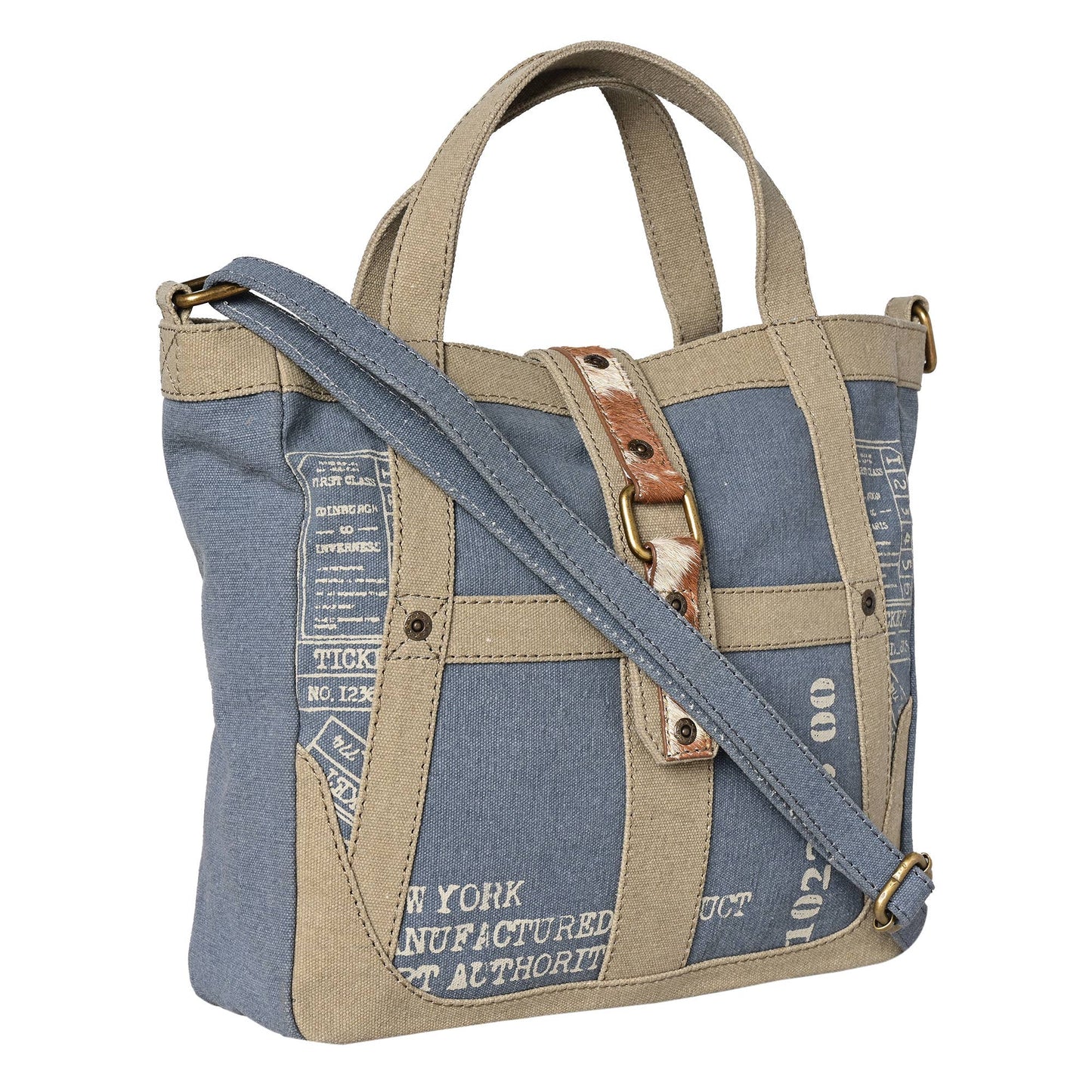 Dusty Blue Cowhide Portland Women's Crossbody Bag