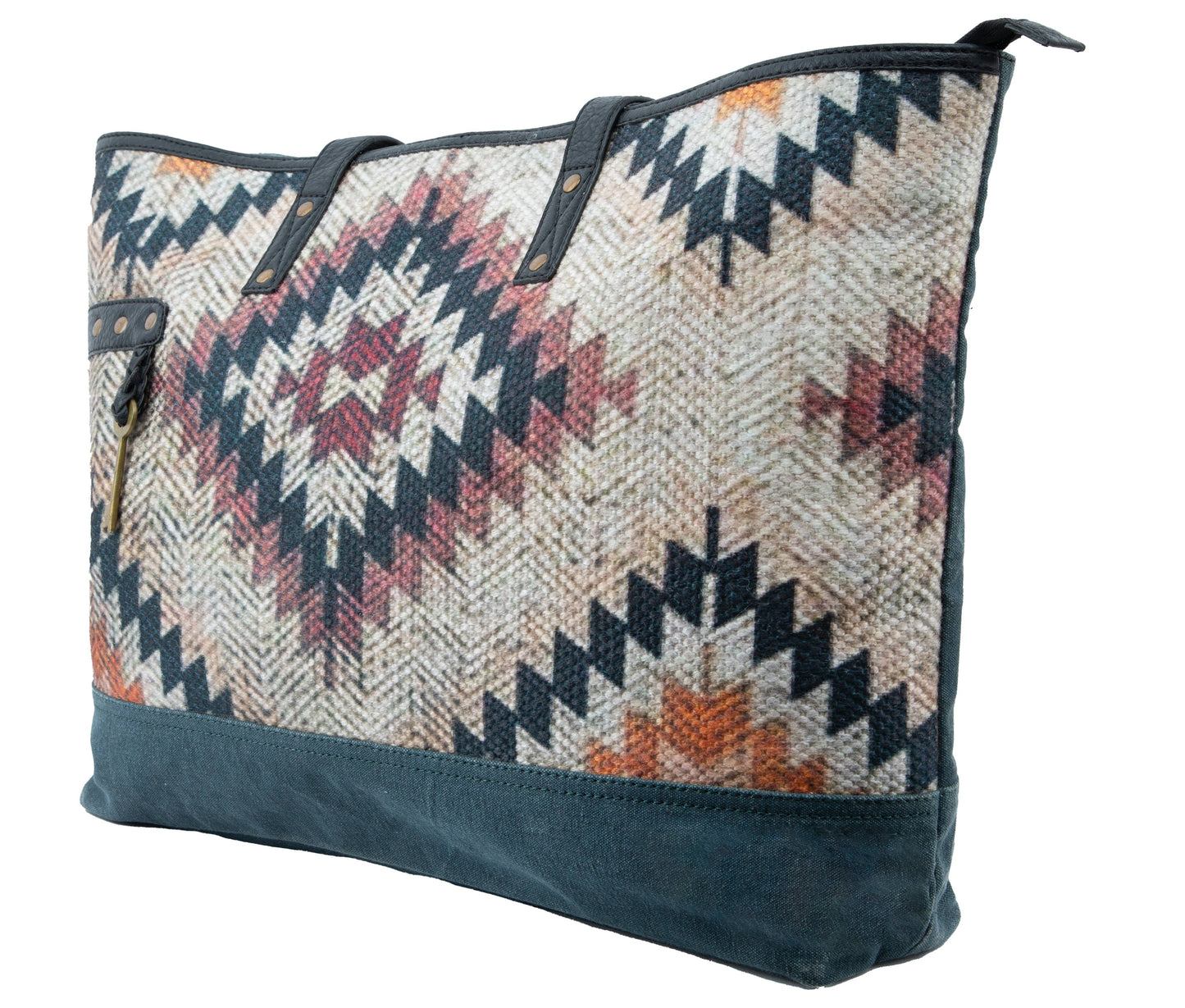 Medallion Up-Cycled Canvas and Durrie Tote