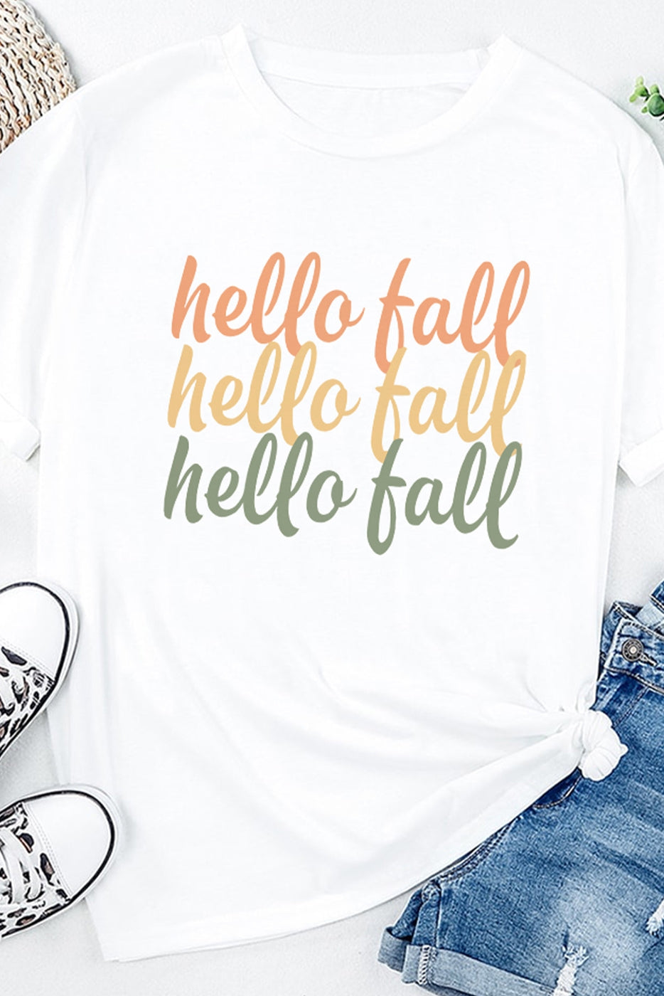 Sale - Hello Fall Graphic Print Top