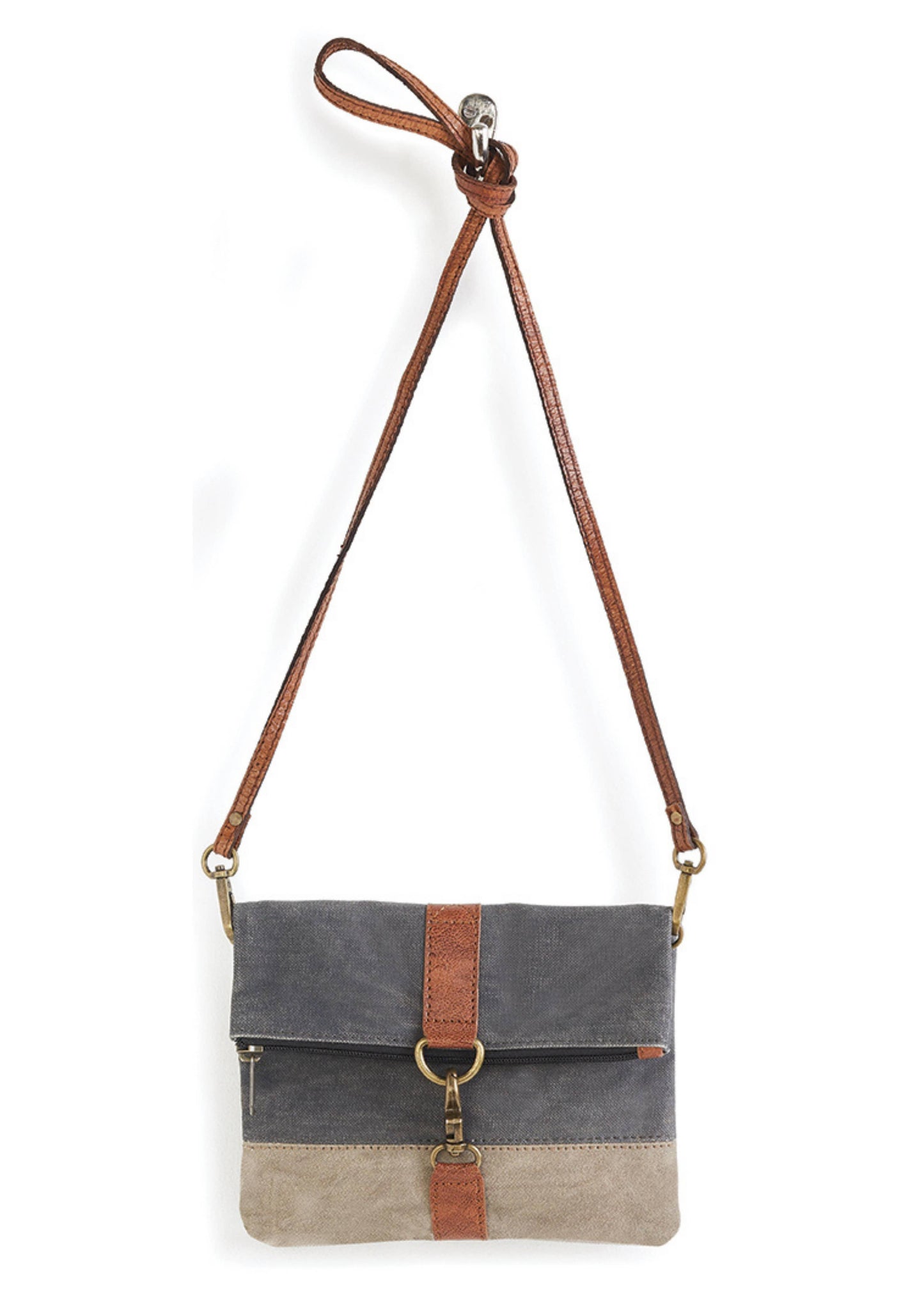 Finley Up-Cycled Canvas Fold-Over Crossbody