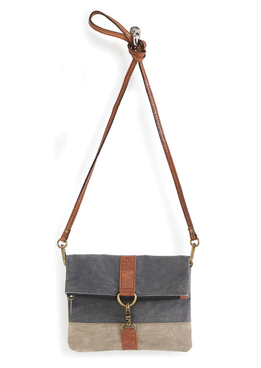 Finley Up-Cycled Canvas Fold-Over Crossbody