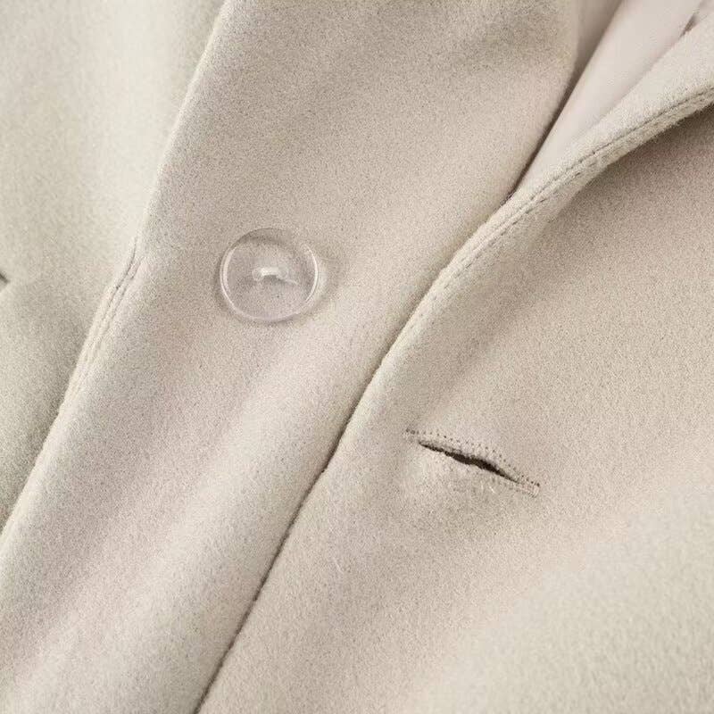 Beige Fashion Elegant Streetwear Long Tassels Coat