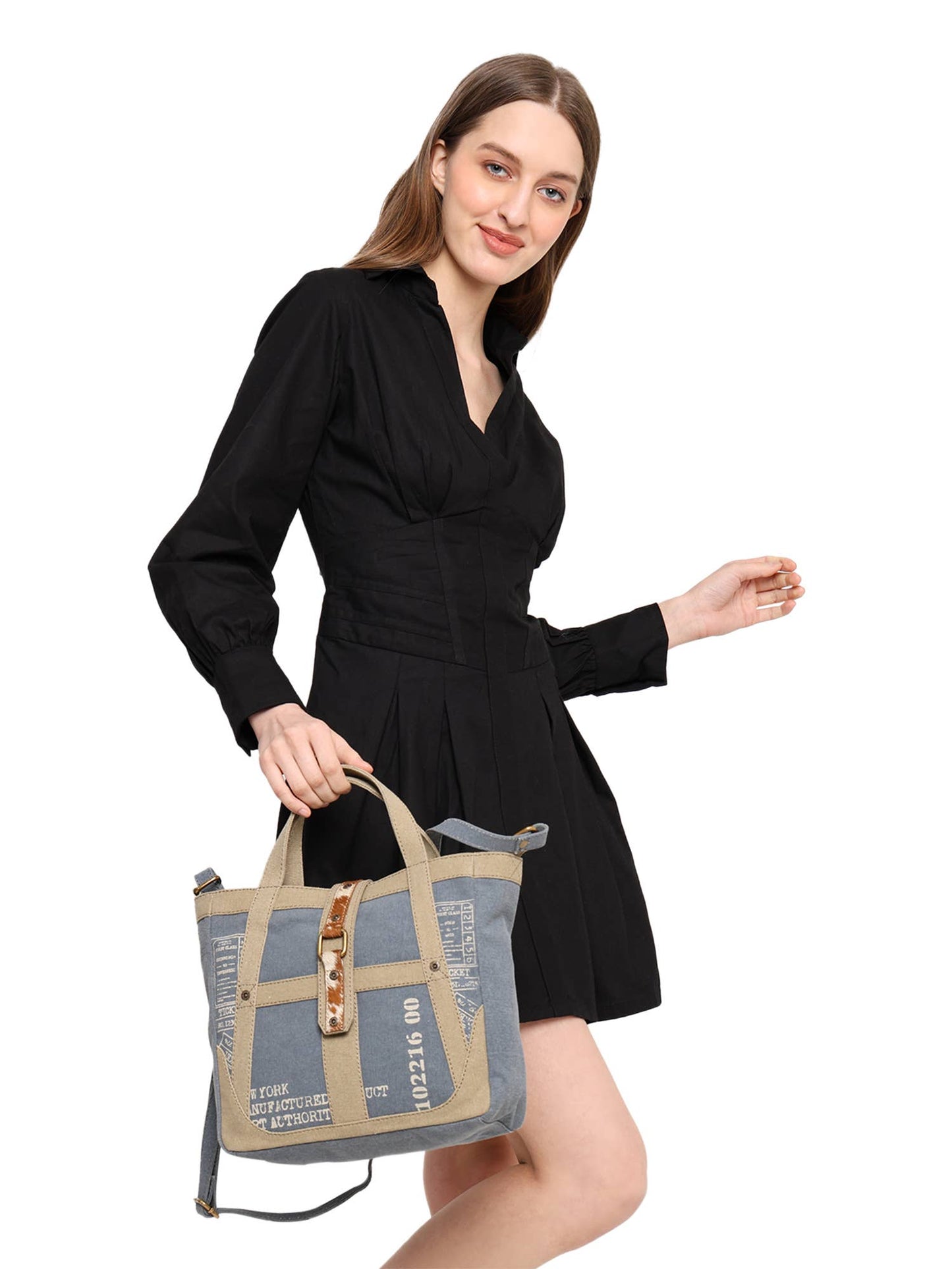 Dusty Blue Cowhide Portland Women's Crossbody Bag