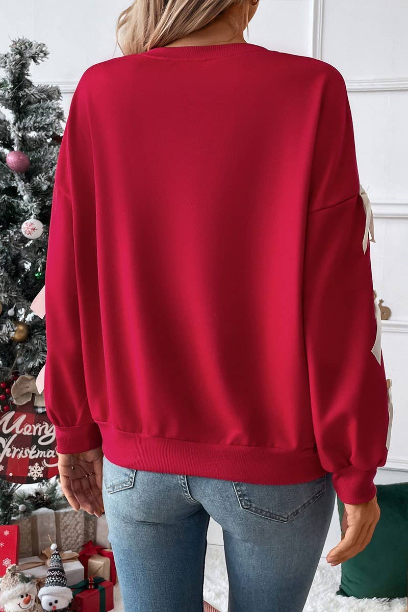 RED BOW CREWNECK CHRISTMAS SWEATSHIRT
