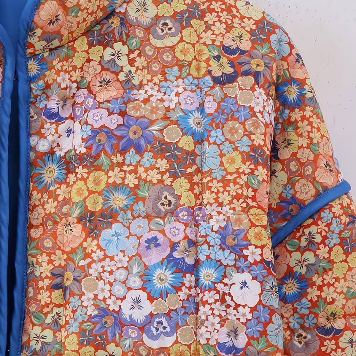 Orange Floral Quilted Jacket