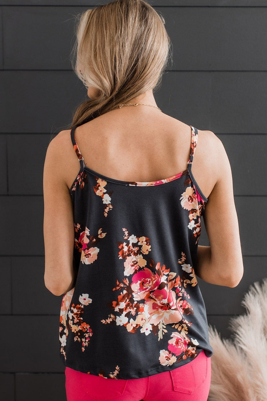 $10 Rack - Black Floral Tank Top