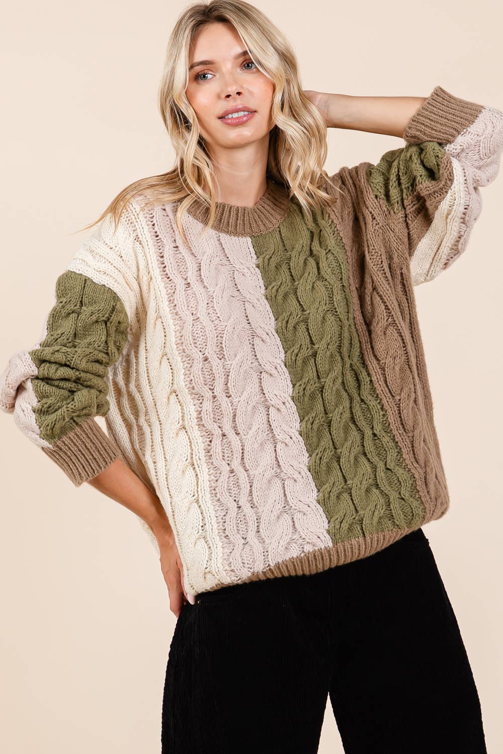 Sale - Oversized Cable Knit Sweater