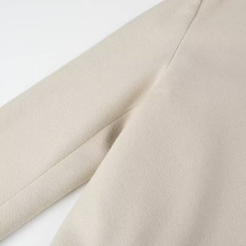 Beige Fashion Elegant Streetwear Long Tassels Coat