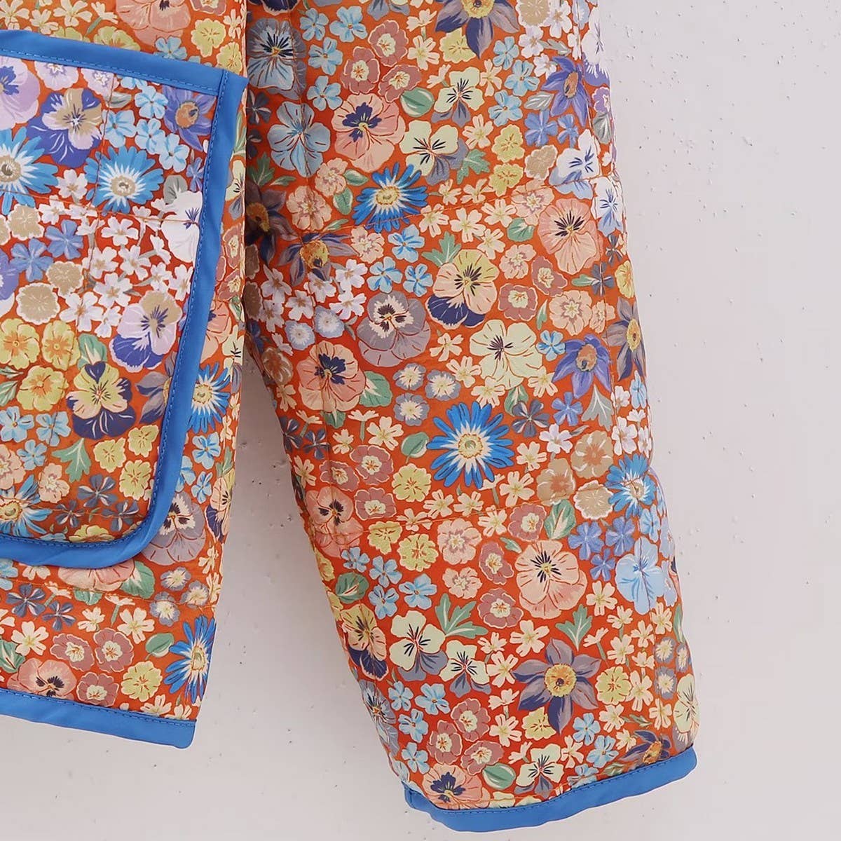 Orange Floral Quilted Jacket