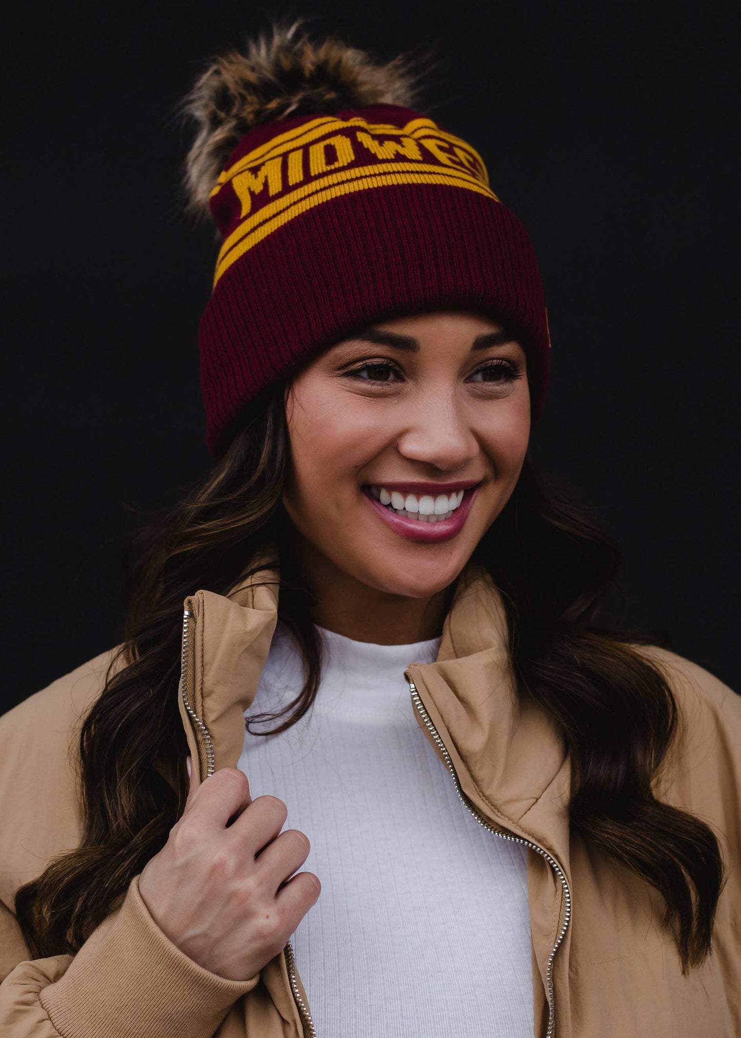 Maroon & Gold Midwest Pom Hat