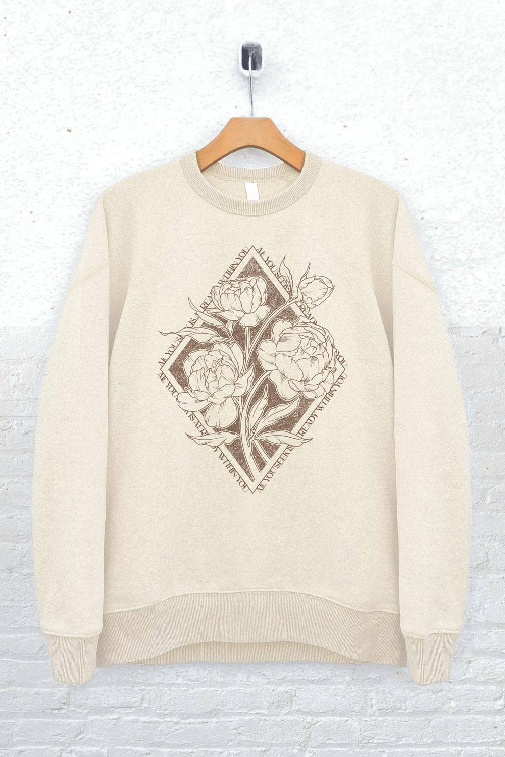 Flower Embroidery Graphic Sweatshirt