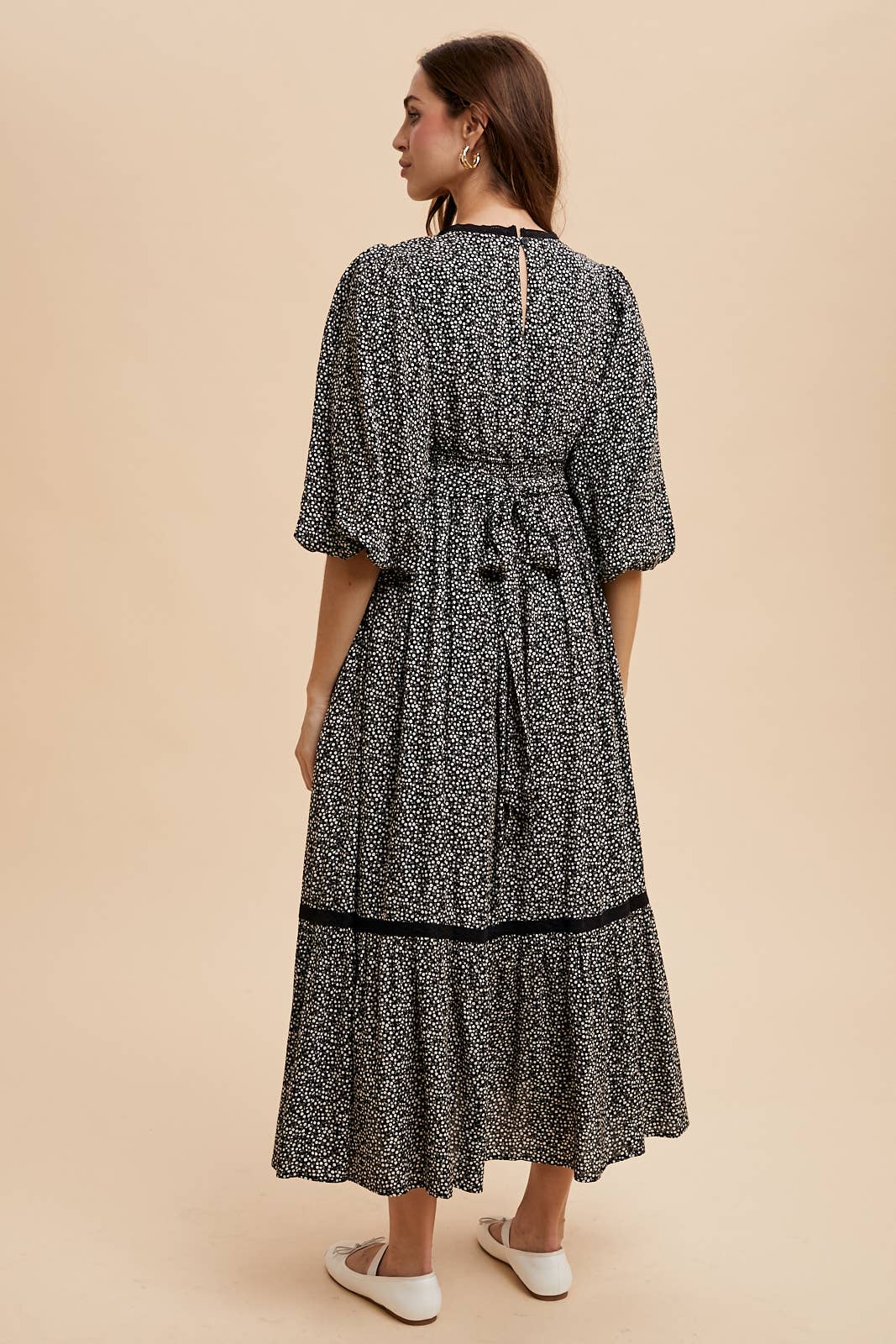 Sale - Black Lace Inset Maxi Dress