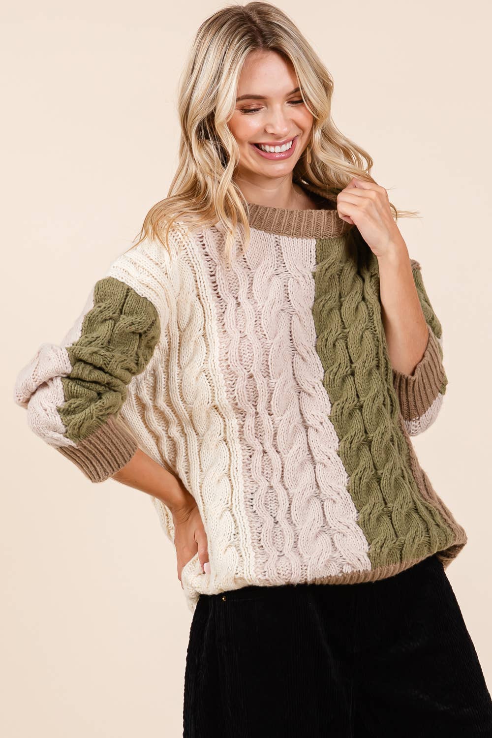 Sale - Oversized Cable Knit Sweater