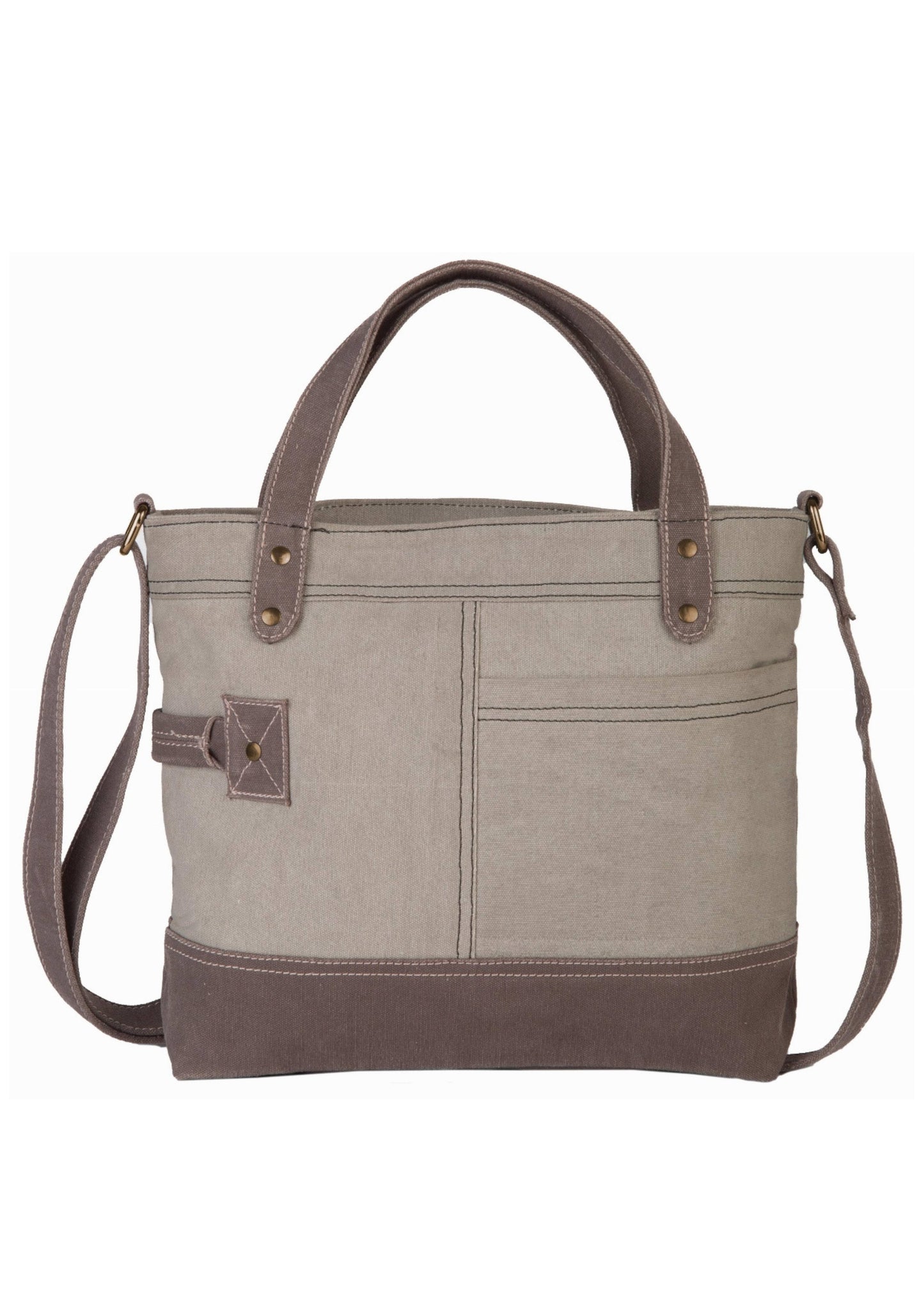 Jules Up-Cycled Canvas Women's Crossbody Bag - Ice Gray