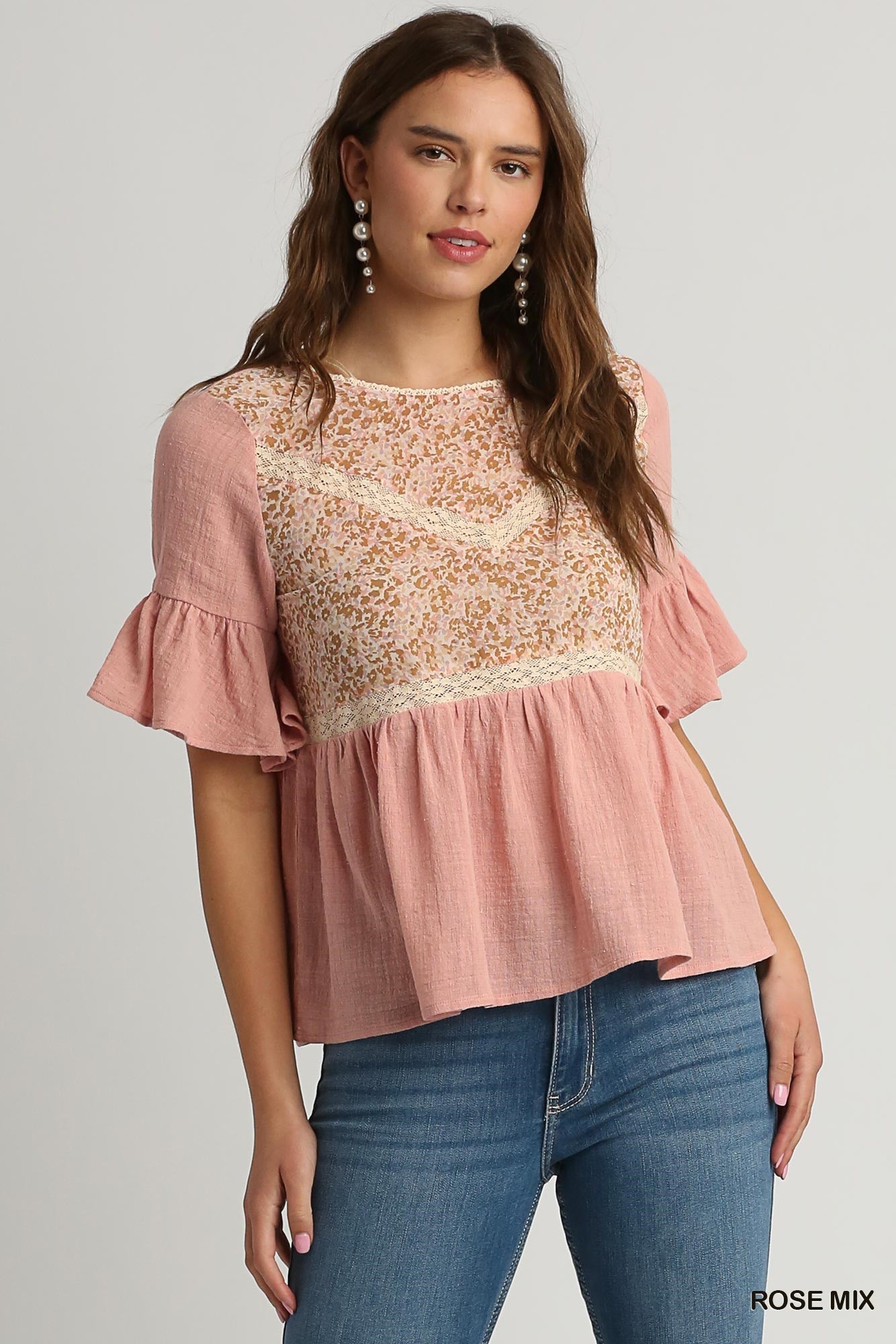 Rose Mix Short Sleeve Top