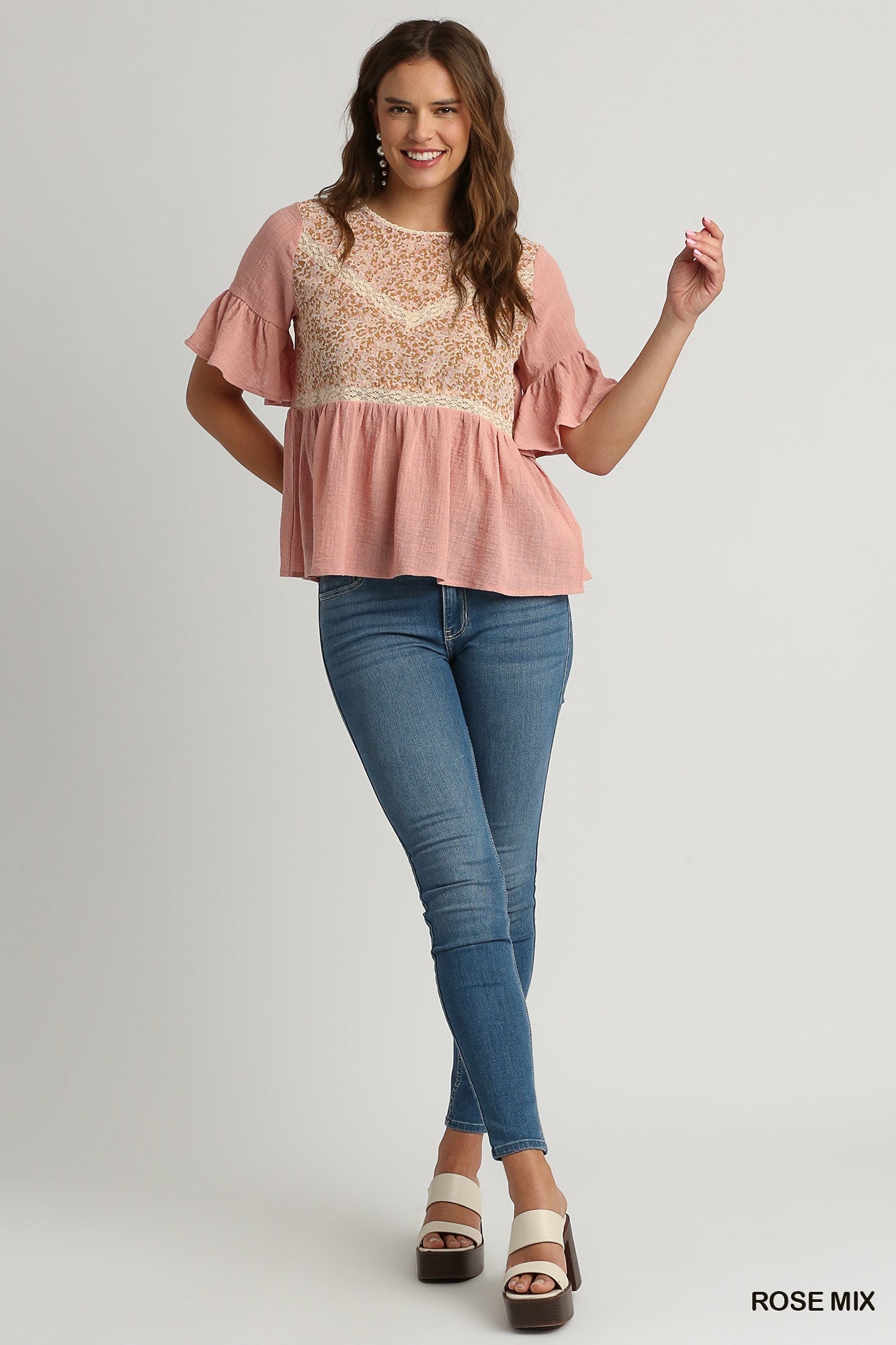 Rose Mix Short Sleeve Top