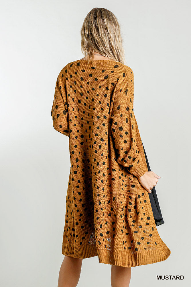 Mustard Dot Duster Cardigan