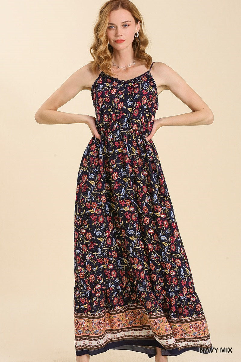 Navy Mix Maxi Dress